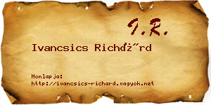 Ivancsics Richárd névjegykártya