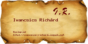 Ivancsics Richárd névjegykártya
