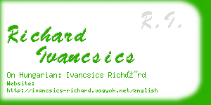 richard ivancsics business card